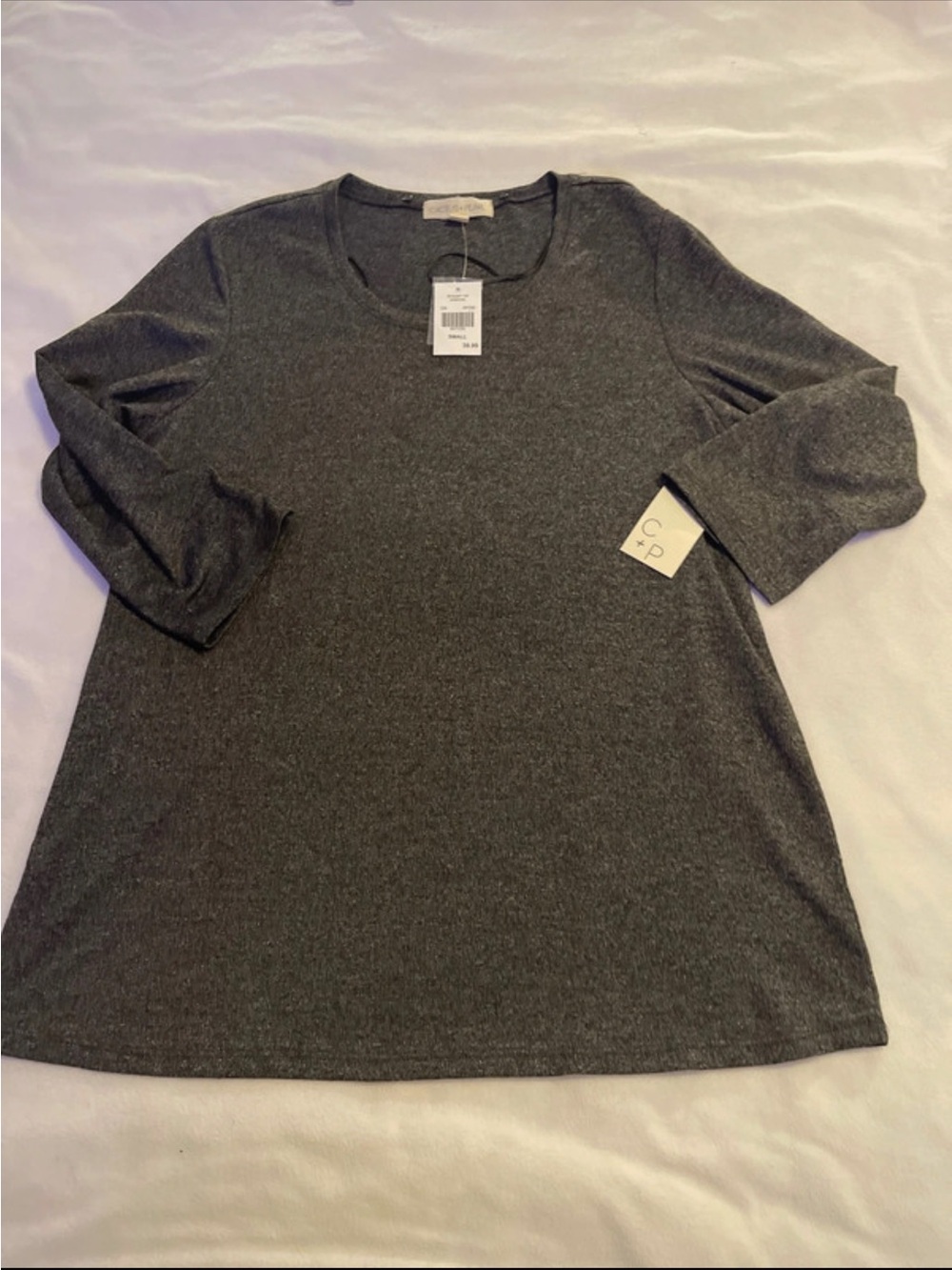 C&C California Women's Dark Charcoal Scoop Neck Tunic